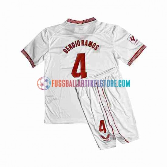 FC Sevilla Heimausrüstung Sergio Ramos 4 2023-2024 Kinder Set(Trikot und Hose) S/S