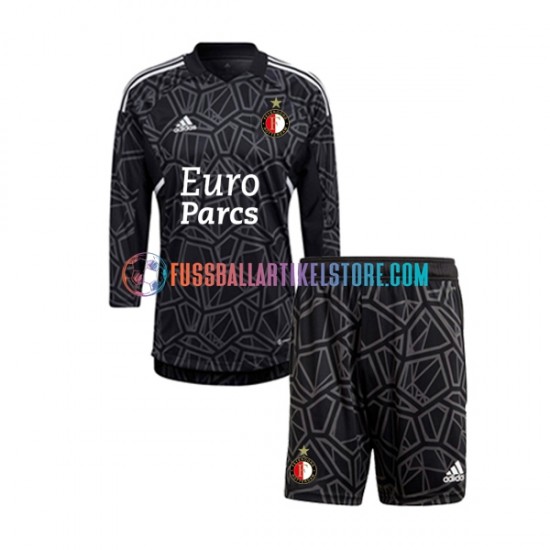 Feyenoord Rotterdam Viertesausrüstung Torwart 2022-2023 Kinder Set(Trikot und Hose) L/S