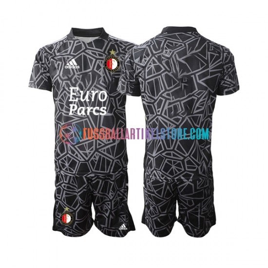 Feyenoord Rotterdam Viertesausrüstung Torwart 2022-2023 Kinder Set(Trikot und Hose) S/S