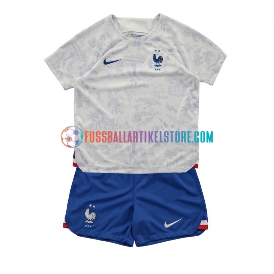 Frankreich Auswärtsausrüstung World Cup 2022 Kinder Set(Trikot und Hose) S/S