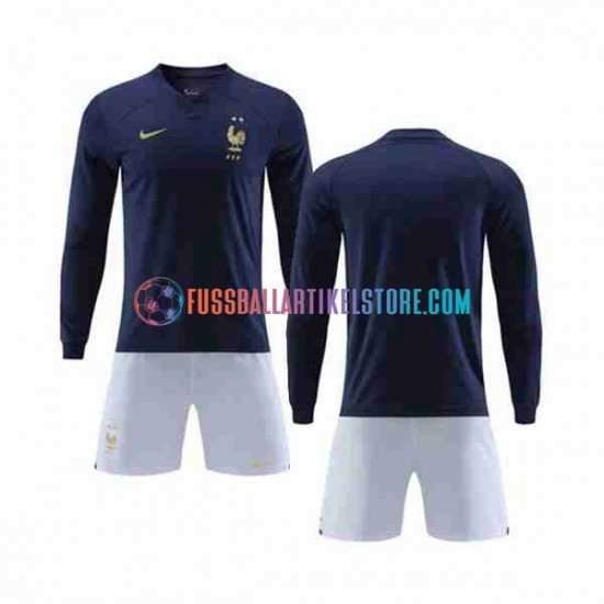 Frankreich Heimausrüstung World Cup 2022 Kinder Set(Trikot und Hose) L/S