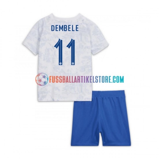 Frankreich Auswärtsausrüstung Dembele 11 World Cup 2022 Kinder Set(Trikot und Hose) S/S