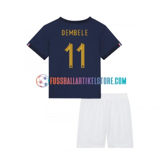 Frankreich Heimausrüstung Dembele 11 World Cup 2022 Kinder Set(Trikot und Hose) S/S