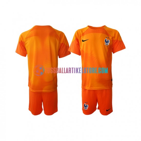 Frankreich Auswärtsausrüstung Torwart World Cup 2022 Kinder Set(Trikot und Hose) S/S