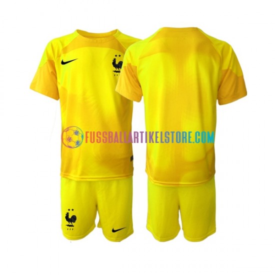 Frankreich Ausweichausrüstung Torwart World Cup 2022 Kinder Set(Trikot und Hose) S/S