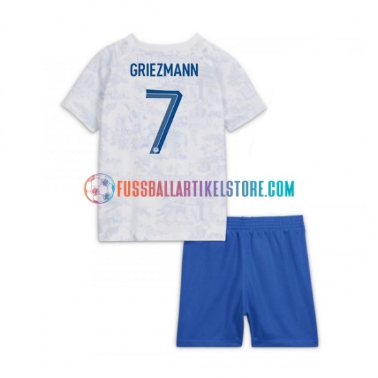 Frankreich Auswärtsausrüstung Griezmann 7 World Cup 2022 Kinder Set(Trikot und Hose) S/S