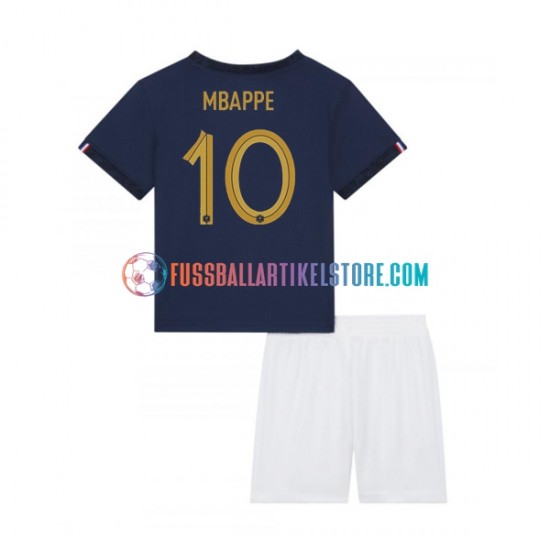 Frankreich Heimausrüstung Mbappé 10 World Cup 2022 Kinder Set(Trikot und Hose) S/S