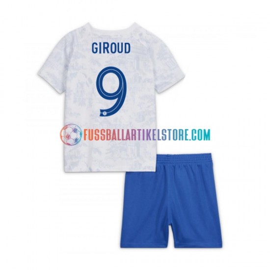 Frankreich Auswärtsausrüstung Olivier Giroud 9 World Cup 2022 Kinder Set(Trikot und Hose) S/S