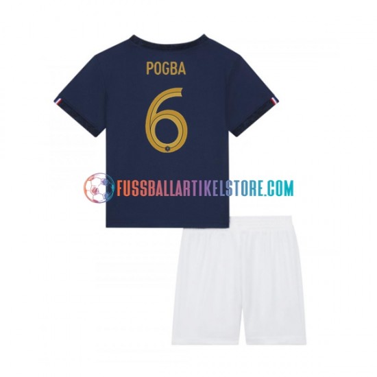 Frankreich Heimausrüstung Pogba 6 World Cup 2022 Kinder Set(Trikot und Hose) S/S