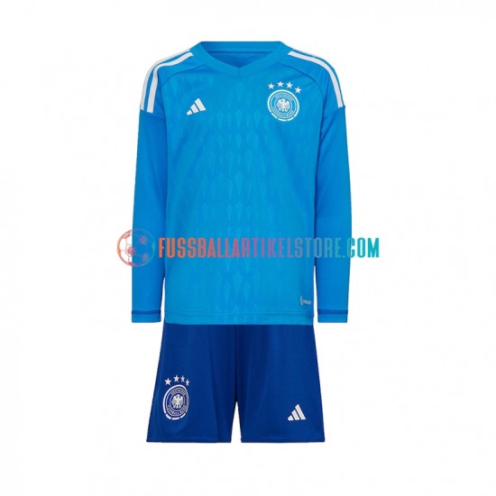 Deutschland Heimausrüstung Torwart World Cup 2022 Kinder Set(Trikot und Hose) L/S