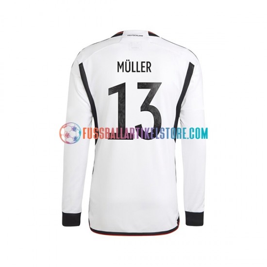 Deutschland Heimausrüstung Thomas Muller 13 World Cup 2022 Herren Trikot L/S