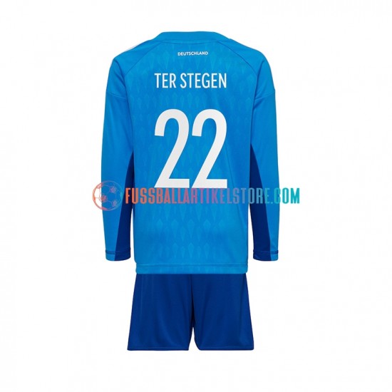 Deutschland Heimausrüstung Torwart ter Stegen 22 World Cup 2022 Kinder Set(Trikot und Hose) L/S