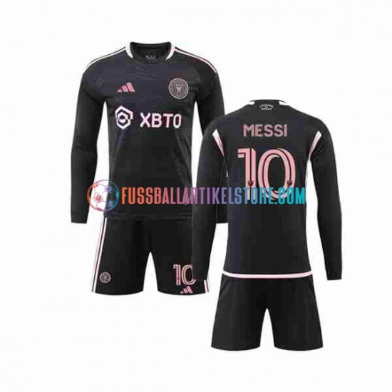 Inter Miami Auswärtsausrüstung Lionel Messi 10 2023-2024 Kinder Set(Trikot und Hose) L/S