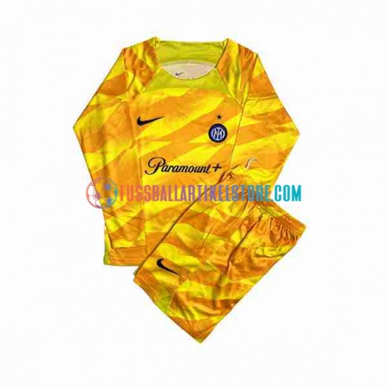 Inter Mailand Heimausrüstung Torwart 2023-2024 Kinder Set(Trikot und Hose) L/S