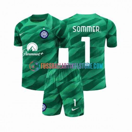 Inter Mailand Auswärtsausrüstung Torwart Sommer 1 2023-2024 Kinder Set(Trikot und Hose) S/S