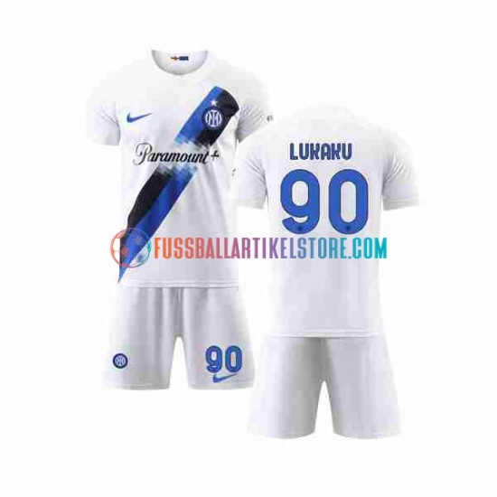 Inter Mailand Auswärtsausrüstung Lukaku 90 2023-2024 Kinder Set(Trikot und Hose) S/S