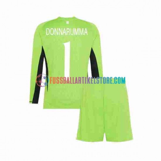 Italien Heimausrüstung Torwart Donnarumma 1 2023 Kinder Set(Trikot und Hose) L/S