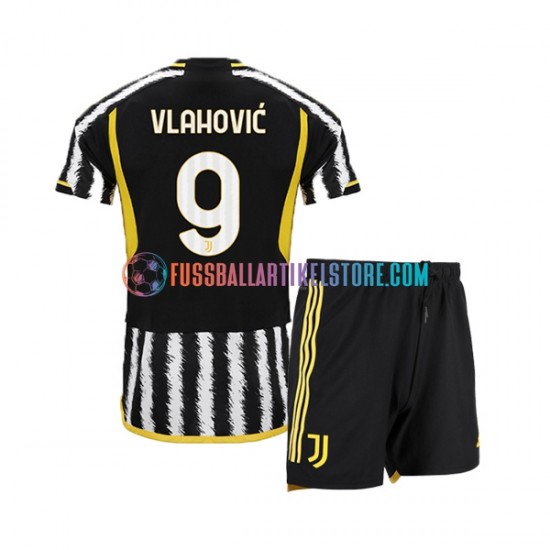 USA Juventus Turin Heimausrüstung Dn Vlahovic 9 2023-2024 Kinder Set(Trikot und Hose) S/S