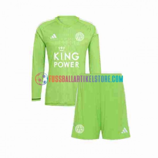 Leicester City Auswärtsausrüstung Torwart 2023-2024 Kinder Set(Trikot und Hose) L/S