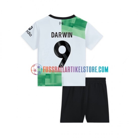 Liverpool Auswärtsausrüstung Darwin Nunez 9 2023-2024 Kinder Set(Trikot und Hose) S/S