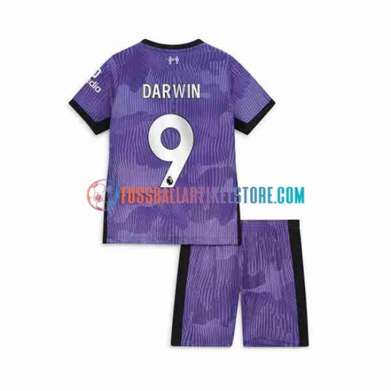 Liverpool Ausweichausrüstung Darwin Nunez 9 2023-2024 Kinder Set(Trikot und Hose) S/S