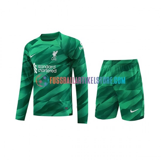 Liverpool Heimausrüstung Torwart 2023-2024 Kinder Set(Trikot und Hose) L/S