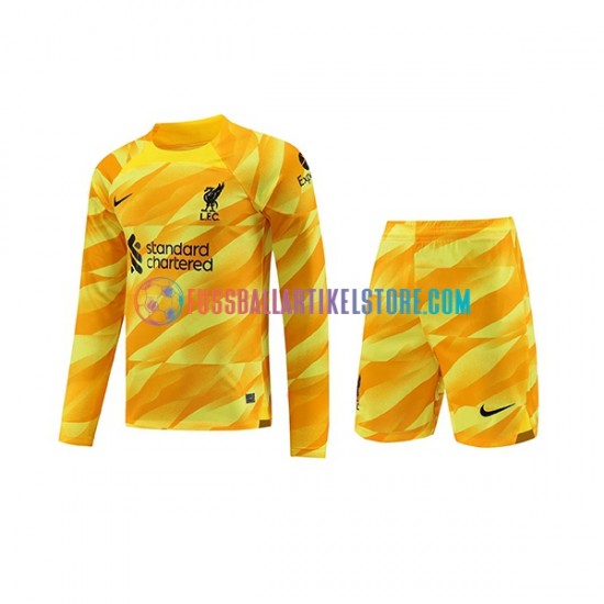 Liverpool Ausweichausrüstung Torwart 2023-2024 Kinder Set(Trikot und Hose) L/S