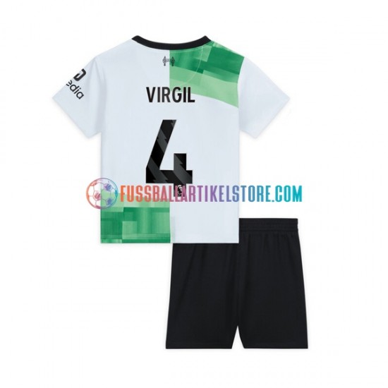 Liverpool Auswärtsausrüstung Virgil van Dijk 4 2023-2024 Kinder Set(Trikot und Hose) S/S