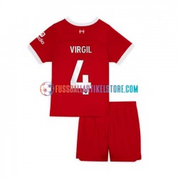 Liverpool Heimausrüstung Virgil van Dijk 4 2023-2024 Kinder Set(Trikot und Hose) S/S