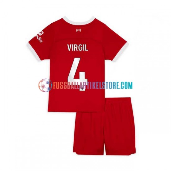 Liverpool Heimausrüstung Virgil van Dijk 4 2023-2024 Kinder Set(Trikot und Hose) S/S