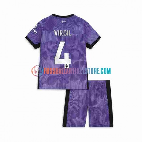 Liverpool Ausweichausrüstung Virgil van Dijk 4 2023-2024 Kinder Set(Trikot und Hose) S/S