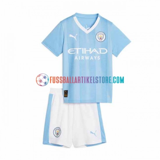 Manchester City Heimausrüstung 2023-2024 Kinder Set(Trikot und Hose) S/S