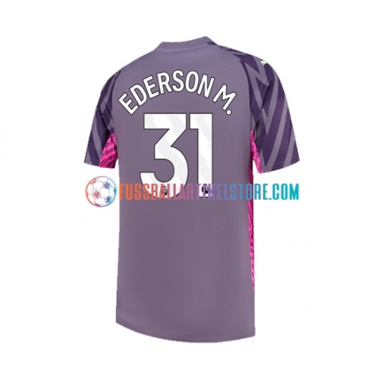 Manchester City Auswärtsausrüstung Torwart Ederson Moraes 31 2023-2024 Herren Trikot S/S