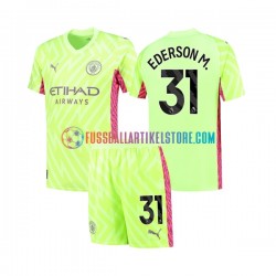 Manchester City Ausweichausrüstung Torwart Ederson Moraes 31 2023-2024 Kinder Set(Trikot und Hose) S/S
