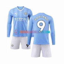 Manchester City Heimausrüstung Haaland 9 2023-2024 Kinder Set(Trikot und Hose) L/S