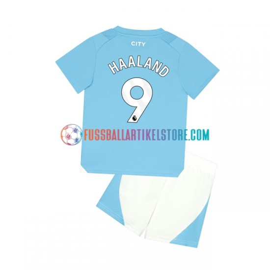 Manchester City Heimausrüstung Haaland 9 2023-2024 Kinder Set(Trikot und Hose) S/S