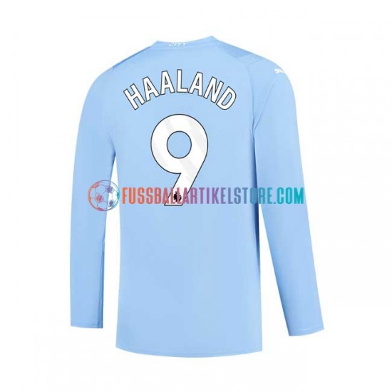 Manchester City Heimausrüstung Haaland 9 2023-2024 Herren Trikot L/S