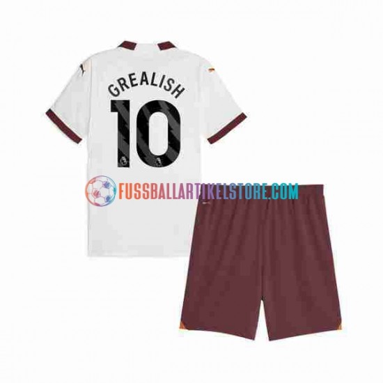 Manchester City Auswärtsausrüstung Jack Grealish 10 2023-2024 Kinder Set(Trikot und Hose) S/S