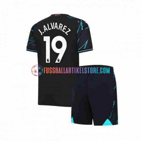 Manchester City Ausweichausrüstung Julian Alvarez 19 2023-2024 Kinder Set(Trikot und Hose) S/S