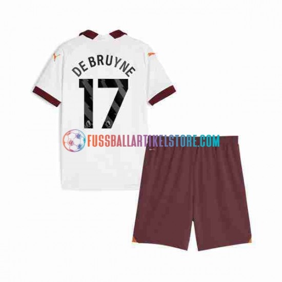 Manchester City Auswärtsausrüstung Kevin De Bruyne 17 2023-2024 Kinder Set(Trikot und Hose) S/S