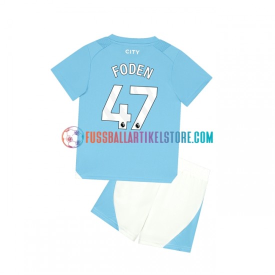 Manchester City Heimausrüstung Phil Foden 47 2023-2024 Kinder Set(Trikot und Hose) S/S