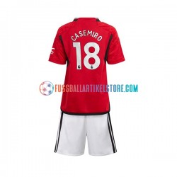 Manchester United Heimausrüstung Carlos Casemiro 18 2023-2024 Kinder Set(Trikot und Hose) S/S