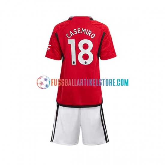 Manchester United Heimausrüstung Carlos Casemiro 18 2023-2024 Kinder Set(Trikot und Hose) S/S