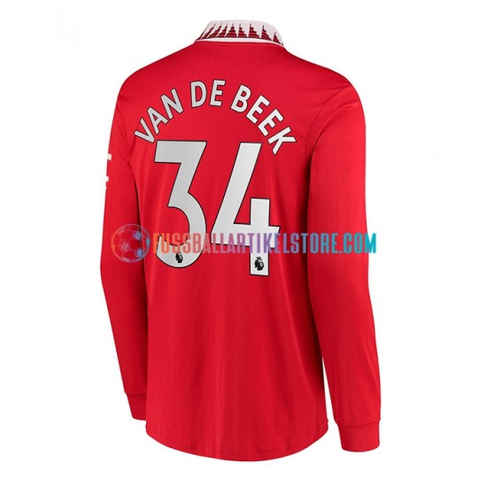 Manchester United Heimausrüstung Donny van de Beek 34 2022-2023 Herren Trikot L/S