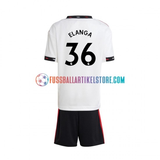 Manchester United Auswärtsausrüstung Elanga 36 2022-2023 Kinder Set(Trikot und Hose) S/S