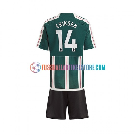 Manchester United Auswärtsausrüstung Eriksen 14 2023-2024 Kinder Set(Trikot und Hose) S/S