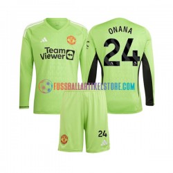 Manchester United Heimausrüstung Torwart Andre Onana 24 2023-2024 Kinder Set(Trikot und Hose) L/S