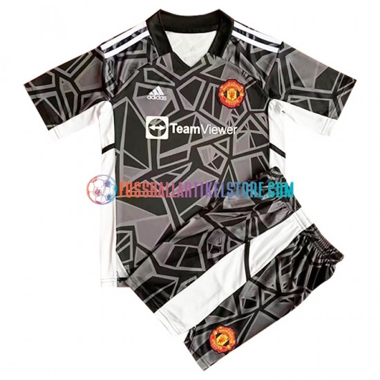 Manchester United Auswärtsausrüstung Torwart 2022-2023 Kinder Set(Trikot und Hose) S/S