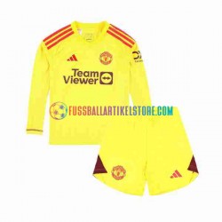 Manchester United Heimausrüstung Torwart 2023-2024 Kinder Set(Trikot und Hose) L/S