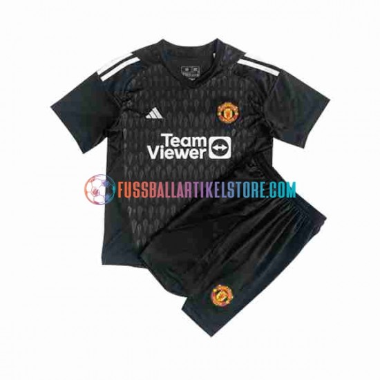 Manchester United Ausweichausrüstung Torwart 2023-2024 Kinder Set(Trikot und Hose) S/S